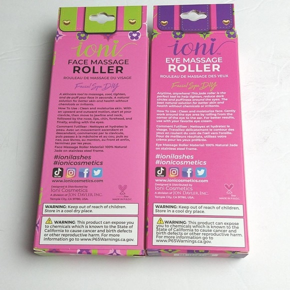 New 2 ioni Natural Jade Rollers Face Eye Natural Massage - Picture 2 of 4